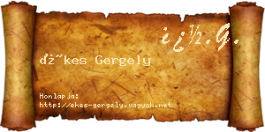 Ékes Gergely névjegykártya